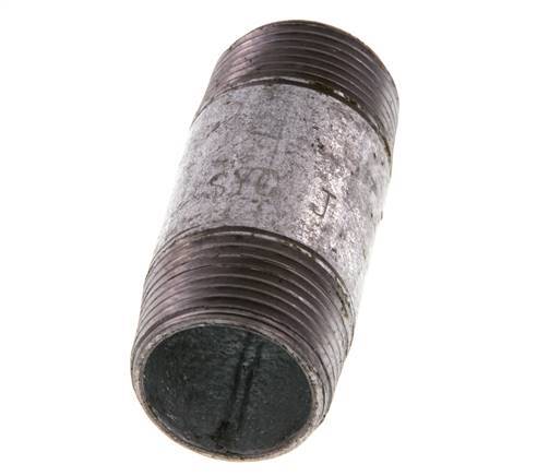 R 3/4'' Zinc plated Steel Double Pipe Nipple 50 Bar DIN 2982 - 60mm [10 Pieces]