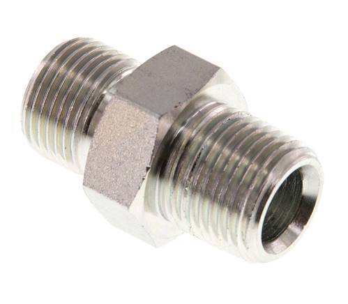 3/8'' NPT x G 3/8'' Verzinkt Stalen Borstnippel 3-delig 700 Bar - Hydrauliek