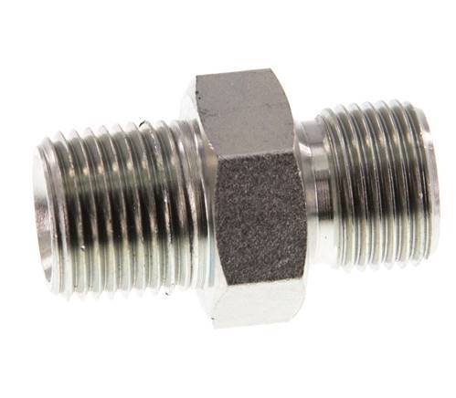 3/8'' NPT x G 3/8'' Verzinkt Stalen Borstnippel 3-delig 700 Bar - Hydrauliek