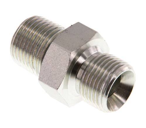 3/8'' NPT x G 3/8'' Verzinkt Stalen Borstnippel 3-delig 700 Bar - Hydrauliek