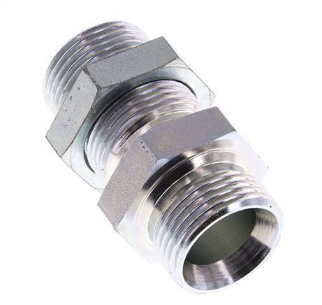 G 1'' Verzinkt Stalen Schotdoorvoer Borstnippel 225 Bar - Hydrauliek
