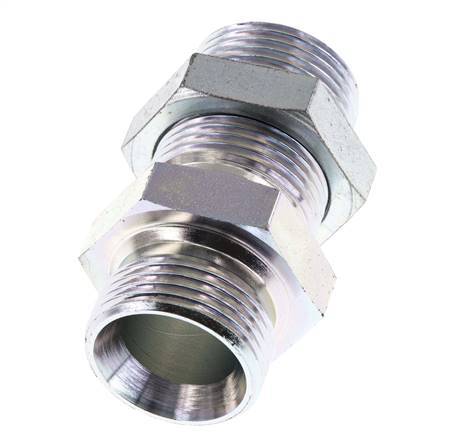 G 1'' Verzinkt Stalen Schotdoorvoer Borstnippel 225 Bar - Hydrauliek