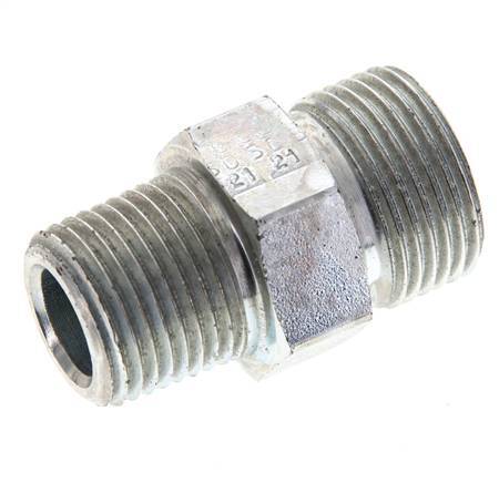UNS 1''-14 x 1/2'' NPT Verzinkt Stalen Borstnippel ORFS 400 Bar - Hydrauliek