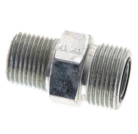 UNS 1''-14 x 1/2'' NPT Verzinkt Stalen Borstnippel ORFS 400 Bar - Hydrauliek