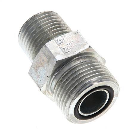 UNS 1''-14 x 1/2'' NPT Verzinkt Stalen Borstnippel ORFS 400 Bar - Hydrauliek