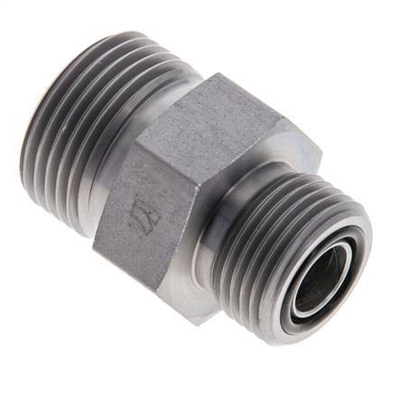UNS 1''-14 x UN 13/16''-16 Verzinkt Stalen Borstnippel ORFS 400 Bar - Hydrauliek