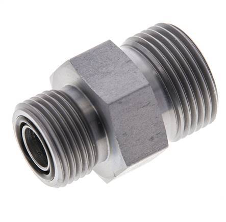 UNS 1''-14 x UN 13/16''-16 Verzinkt Stalen Borstnippel ORFS 400 Bar - Hydrauliek