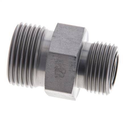 UNS 1''-14 x UN 13/16''-16 Verzinkt Stalen Borstnippel ORFS 400 Bar - Hydrauliek