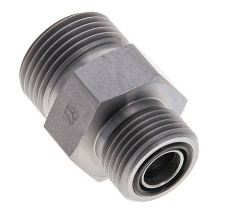 UNS 1''-14 x UN 13/16''-16 Verzinkt Stalen Borstnippel ORFS 400 Bar - Hydrauliek