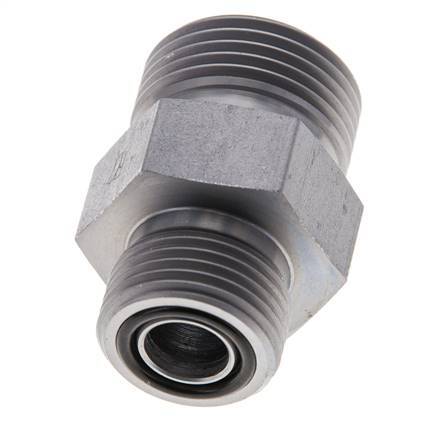 UNS 1''-14 x UN 13/16''-16 Verzinkt Stalen Borstnippel ORFS 400 Bar - Hydrauliek