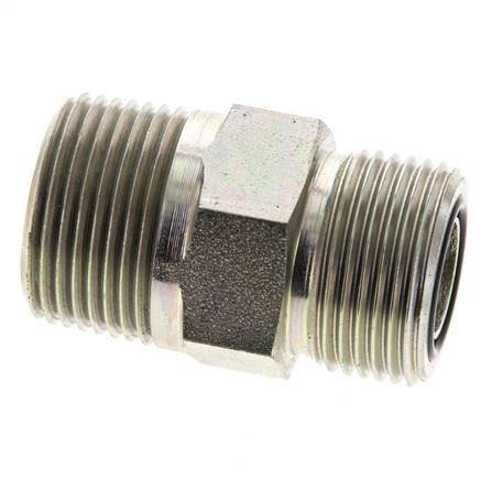 UNS 1''-14 x 3/4'' NPT Verzinkt Stalen Borstnippel ORFS 400 Bar - Hydrauliek