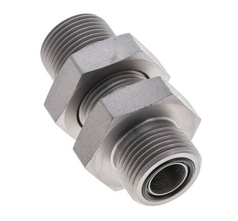 UNS 1''-14 Buitendraad Verzinkt Stalen Schotdoorvoer Koppeling ORFS 400 Bar - Hydrauliek