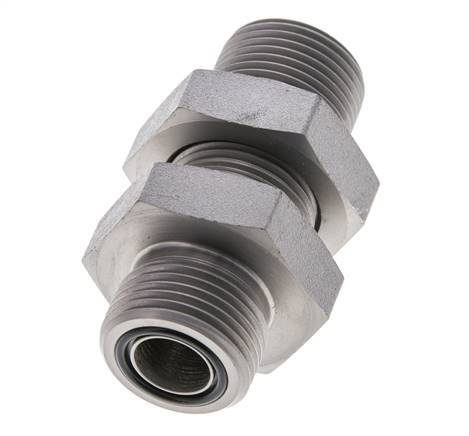 UNS 1''-14 Buitendraad Verzinkt Stalen Schotdoorvoer Koppeling ORFS 400 Bar - Hydrauliek