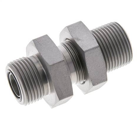 UNS 1''-14 Buitendraad Verzinkt Stalen Schotdoorvoer Koppeling ORFS 400 Bar - Hydrauliek