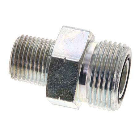 UN 1-3/16''-12 x 1/2'' NPT Verzinkt Stalen Borstnippel ORFS 400 Bar - Hydrauliek