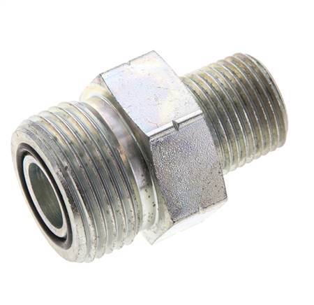 UN 1-3/16''-12 x 1/2'' NPT Verzinkt Stalen Borstnippel ORFS 400 Bar - Hydrauliek