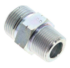 UN 1-3/16''-12 x 3/4'' NPT Zinc plated Steel Double Nipple ORFS 400 Bar - Hydraulic