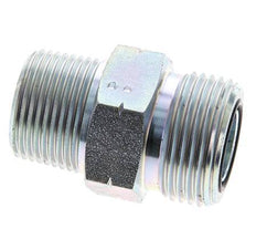UN 1-3/16''-12 x 3/4'' NPT Zinc plated Steel Double Nipple ORFS 400 Bar - Hydraulic