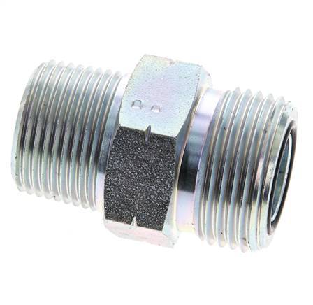 UN 1-3/16''-12 x 3/4'' NPT Verzinkt Stalen Borstnippel ORFS 400 Bar - Hydrauliek