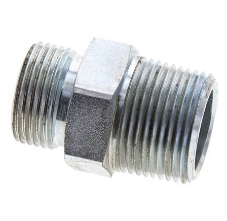 UN 1-3/16''-12 x 1'' NPT Verzinkt Stalen Borstnippel ORFS 400 Bar - Hydrauliek