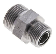 UN 1-3/16''-12 x UNS 1''-14 Zinc plated Steel Double Nipple ORFS 400 Bar - Hydraulic