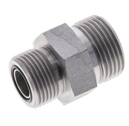 UN 1-3/16''-12 x UNS 1''-14 Verzinkt Stalen Borstnippel ORFS 400 Bar - Hydrauliek
