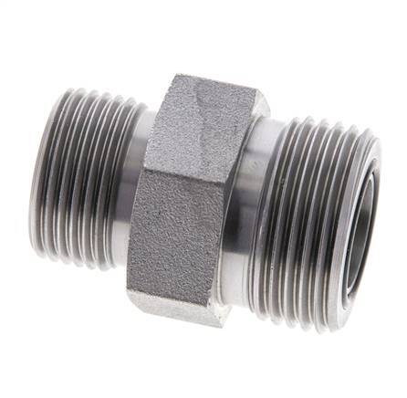 UN 1-3/16''-12 x UNS 1''-14 Verzinkt Stalen Borstnippel ORFS 400 Bar - Hydrauliek