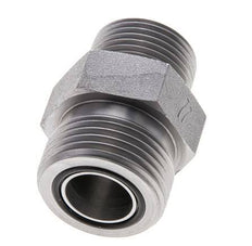 UN 1-3/16''-12 x UNS 1''-14 Zinc plated Steel Double Nipple ORFS 400 Bar - Hydraulic