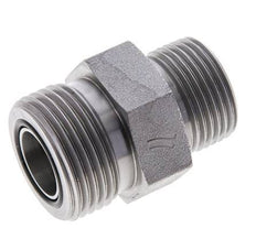 UN 1-3/16''-12 x UNS 1''-14 Zinc plated Steel Double Nipple ORFS 400 Bar - Hydraulic