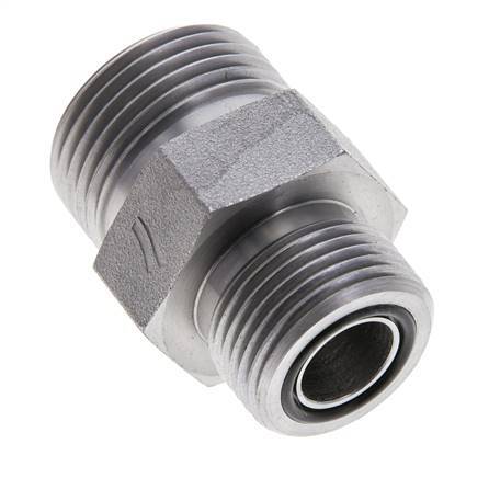 UN 1-3/16''-12 x UNS 1''-14 Verzinkt Stalen Borstnippel ORFS 400 Bar - Hydrauliek