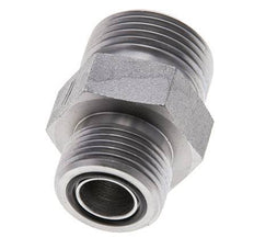 UN 1-3/16''-12 x UNS 1''-14 Zinc plated Steel Double Nipple ORFS 400 Bar - Hydraulic