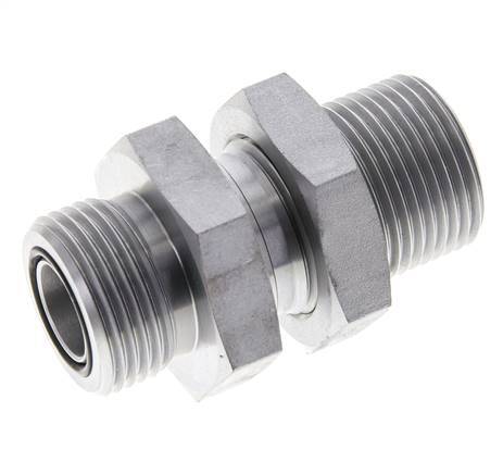 UN 1-3/16''-12 Buitendraad Verzinkt Stalen Schotdoorvoer Koppeling ORFS 400 Bar - Hydrauliek