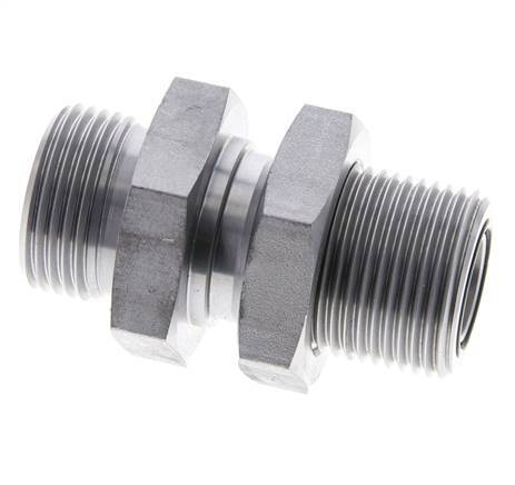 UN 1-3/16''-12 Buitendraad Verzinkt Stalen Schotdoorvoer Koppeling ORFS 400 Bar - Hydrauliek