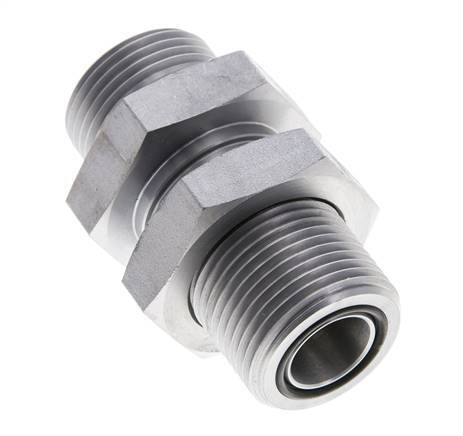 UN 1-3/16''-12 Buitendraad Verzinkt Stalen Schotdoorvoer Koppeling ORFS 400 Bar - Hydrauliek