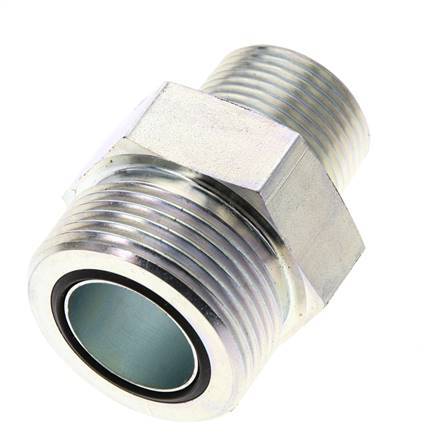 UN 1-7/16''-12 x 3/4'' NPT Verzinkt Stalen Borstnippel ORFS 400 Bar - Hydrauliek