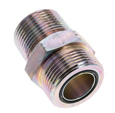 UN 1-7/16''-12 x 1'' NPT Zinc plated Steel Double Nipple ORFS 400 Bar - Hydraulic