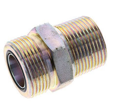 UN 1-7/16''-12 x 1'' NPT Zinc plated Steel Double Nipple ORFS 400 Bar - Hydraulic