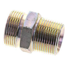 UN 1-7/16''-12 x 1'' NPT Zinc plated Steel Double Nipple ORFS 400 Bar - Hydraulic