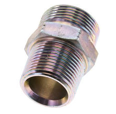 UN 1-7/16''-12 x 1'' NPT Zinc plated Steel Double Nipple ORFS 400 Bar - Hydraulic