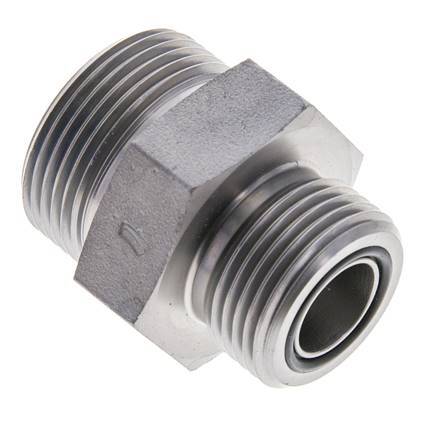 UN 1-7/16''-12 x UN 1-3/16''-12 Verzinkt Stalen Borstnippel ORFS 400 Bar - Hydrauliek