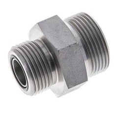 UN 1-7/16''-12 x UN 1-3/16''-12 Zinc plated Steel Double Nipple ORFS 400 Bar - Hydraulic