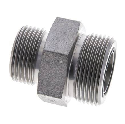 UN 1-7/16''-12 x UN 1-3/16''-12 Verzinkt Stalen Borstnippel ORFS 400 Bar - Hydrauliek