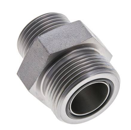 UN 1-7/16''-12 x UN 1-3/16''-12 Verzinkt Stalen Borstnippel ORFS 400 Bar - Hydrauliek
