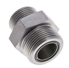UN 1-7/16''-12 x UN 1-3/16''-12 Zinc plated Steel Double Nipple ORFS 400 Bar - Hydraulic