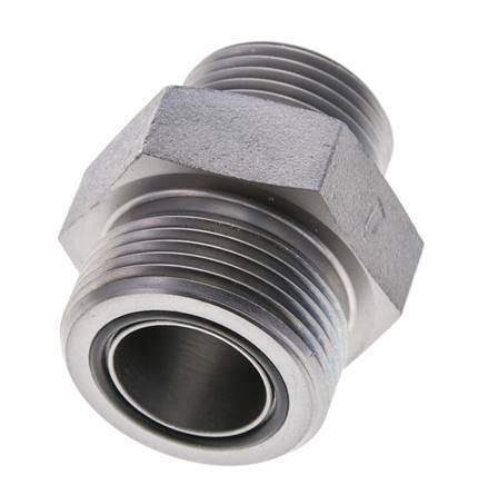UN 1-7/16''-12 x UN 1-3/16''-12 Verzinkt Stalen Borstnippel ORFS 400 Bar - Hydrauliek