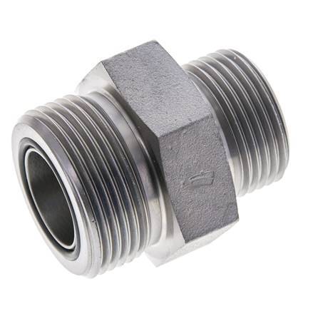 UN 1-7/16''-12 x UN 1-3/16''-12 Verzinkt Stalen Borstnippel ORFS 400 Bar - Hydrauliek