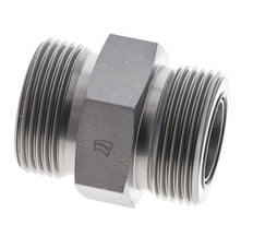 UN 1-7/16''-12 Zinc plated Steel Double Nipple ORFS 400 Bar - Hydraulic