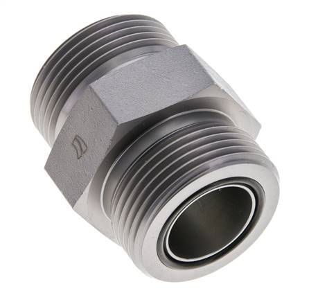 UN 1-7/16''-12 Verzinkt Stalen Borstnippel ORFS 400 Bar - Hydrauliek