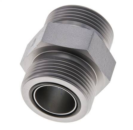 UN 1-7/16''-12 Verzinkt Stalen Borstnippel ORFS 400 Bar - Hydrauliek