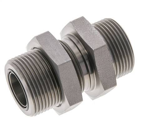 UN 1-7/16''-12 Buitendraad Verzinkt Stalen Schotdoorvoer Koppeling ORFS 400 Bar - Hydrauliek